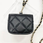 Chanel CC Logo Quilted Lambskin Chain Airpods Case Necklace — view 3