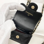 Chanel CC Logo Quilted Lambskin Chain Airpods Case Necklace — view 5