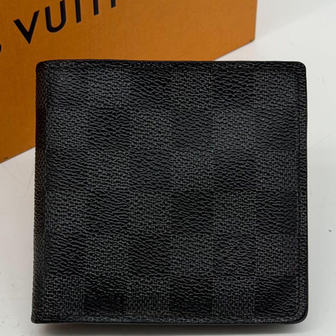 Louis Vuitton Portefeuille Marco Damier Graphite Compact Black Wallet — view 2
