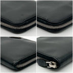 Prada Saffiano Zip Around Triangle Logo Leather Wallet — view 5