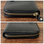 Gucci GG Guccissima All Over Pattern Wallet Round Zip Leather Black — view 3