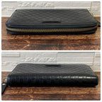 Gucci GG Guccissima All Over Pattern Wallet Round Zip Leather Black — view 4