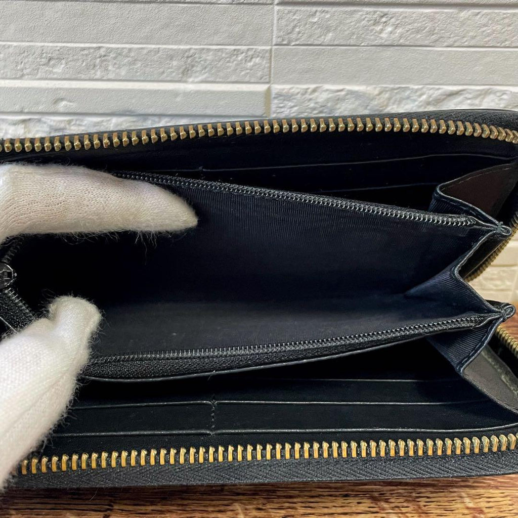 Gucci GG Guccissima All Over Pattern Wallet Round Zip Leather Black — view 7