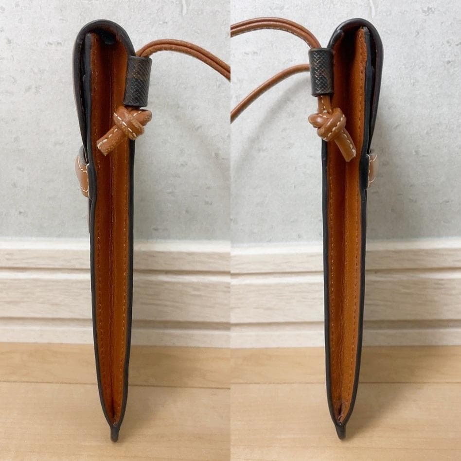 Celine Triomphe Mobile Pouch Smartphone Shoulder Brown — view 4
