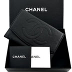 Chanel Wallet Coco Stitch Jumbo CC Logo Caviar Medium