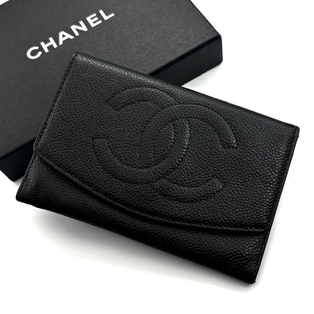Chanel Wallet Coco Stitch Jumbo CC Logo Caviar Medium — view 2