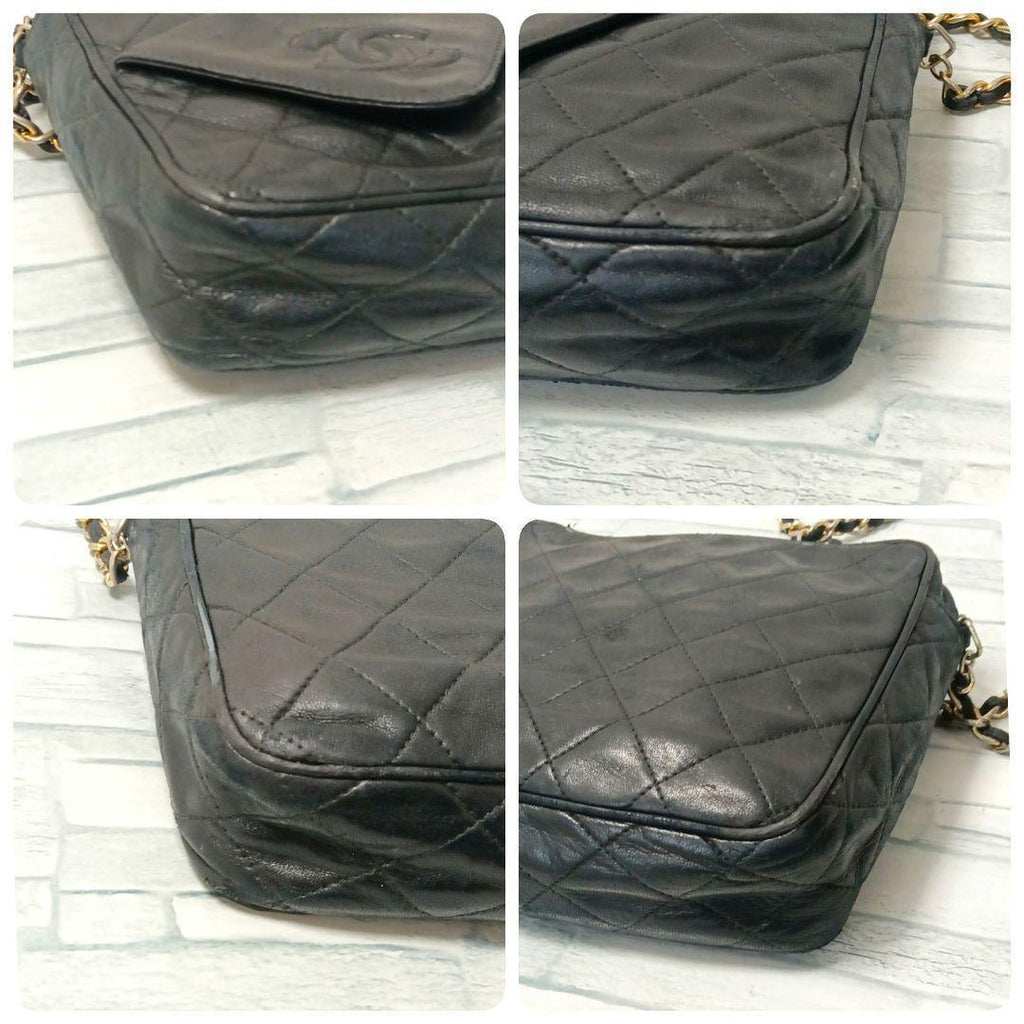 Chanel Quilted Chain Shoulder Lambskin Fringe Black — view 4