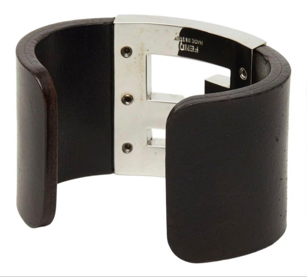 Fendi Calfskin Bangle Bracelet — view 3