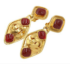 Chanel CC Logo Color Stone Diamond Earrings — view 2