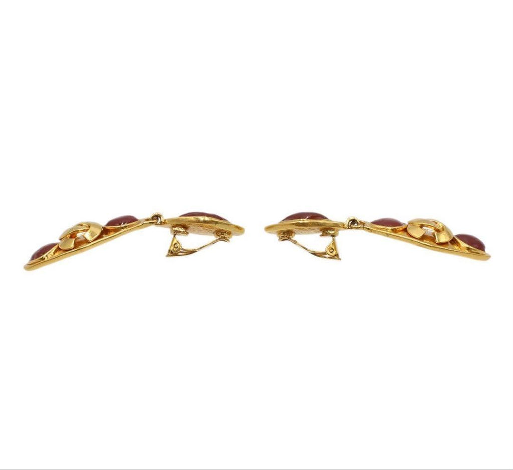 Chanel CC Logo Color Stone Diamond Earrings — view 4