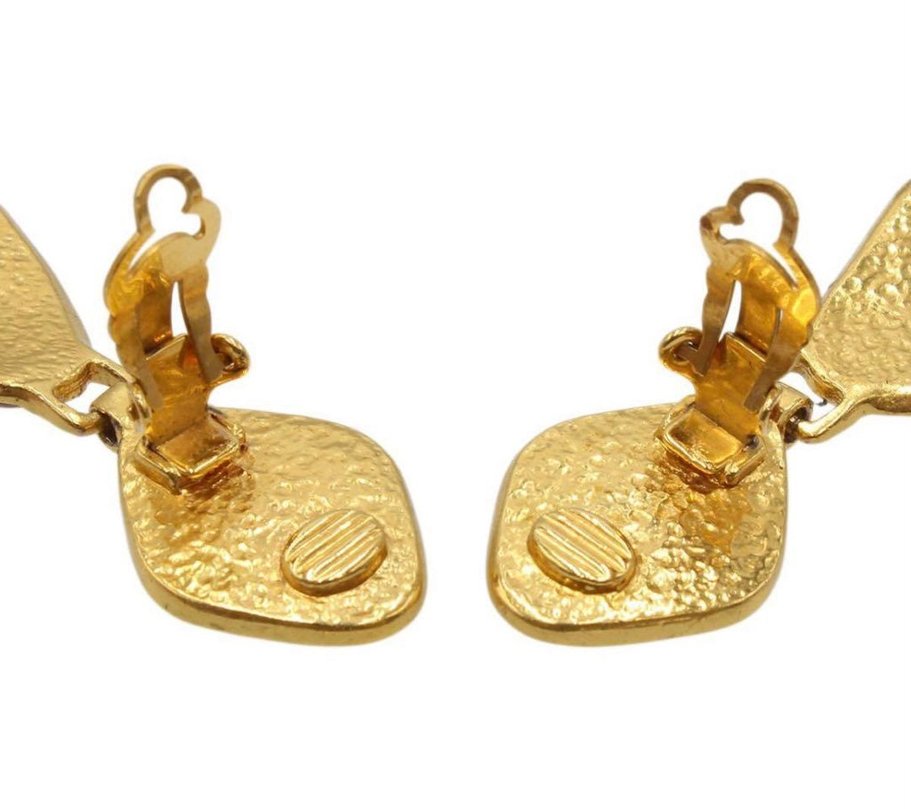 Chanel CC Logo Color Stone Diamond Earrings — view 5