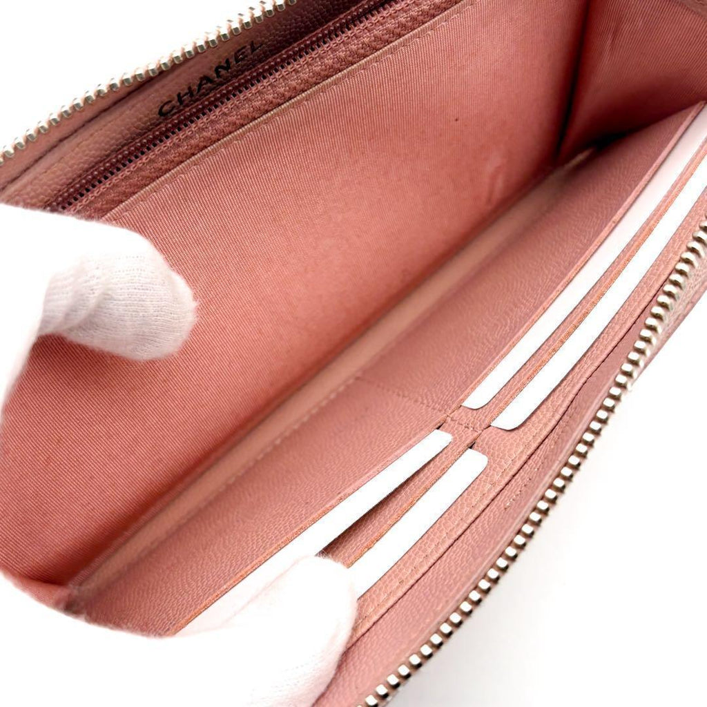Chanel Wallet Camellia Caviar Round — view 8