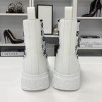 Gucci GG Supreme Leather Logo Side Gore Boots White — view 6