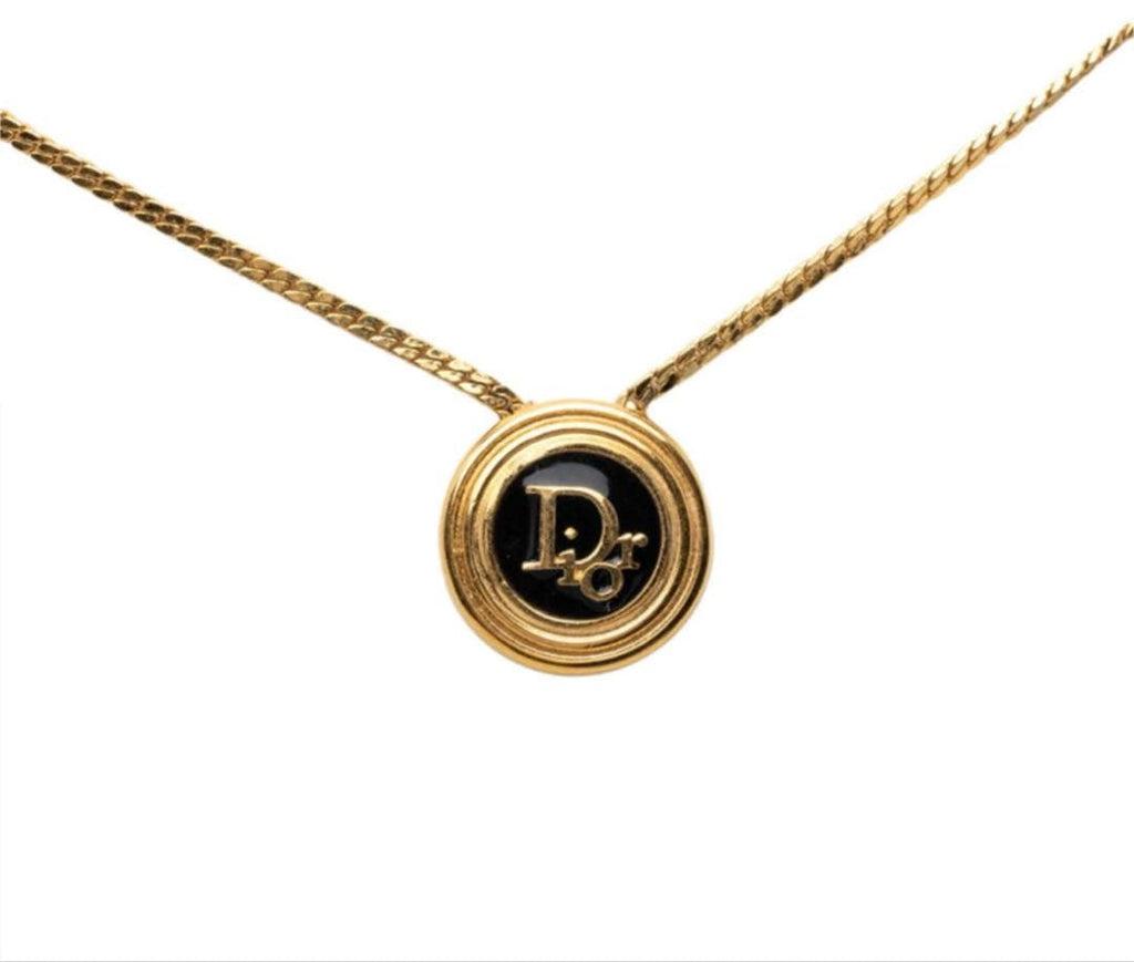 Dior Logo Pendant Gold Black — view 2