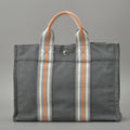 Hermes Ginza Store Limited Fourre Tout PM Handbag Canvas Gray Tote