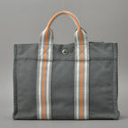 Hermes Ginza Store Limited Fourre Tout PM Handbag Canvas Gray Tote