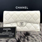 Chanel Wallet Quilted Caviar Trifold