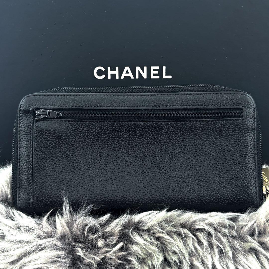 Chanel Wallet Coco Stitch Caviar Round Zip — view 2