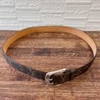 Louis Vuitton Monogram Leather Ceinture Belt Silver Brown — view 5
