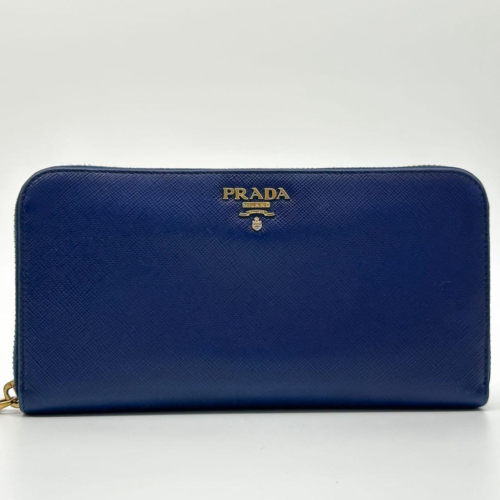 Prada Saffiano Logo Leather Triangle Zip Around Wallet — view 2