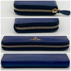 Prada Saffiano Logo Leather Triangle Zip Around Wallet — view 4