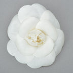 Chanel Camellia Brooch Corsage Silk White Flower — view 2