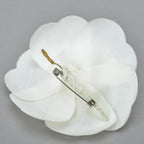 Chanel Camellia Brooch Corsage Silk White Flower — view 6
