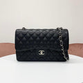 Chanel Maxi Quilted 30 Large Caviar Leather Turnlock Bag