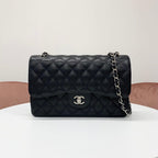 Chanel Maxi Quilted 30 Large Caviar Leather Turnlock Bag