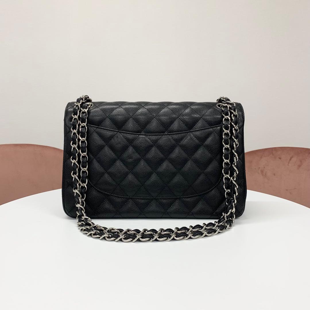 Chanel Maxi Quilted 30 Large Caviar Leather Turnlock Bag — view 3