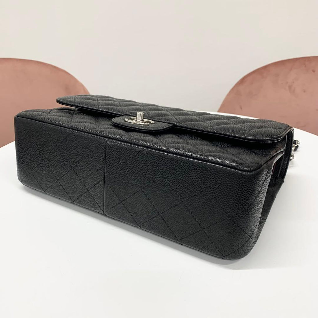 Chanel Maxi Quilted 30 Large Caviar Leather Turnlock Bag — view 4
