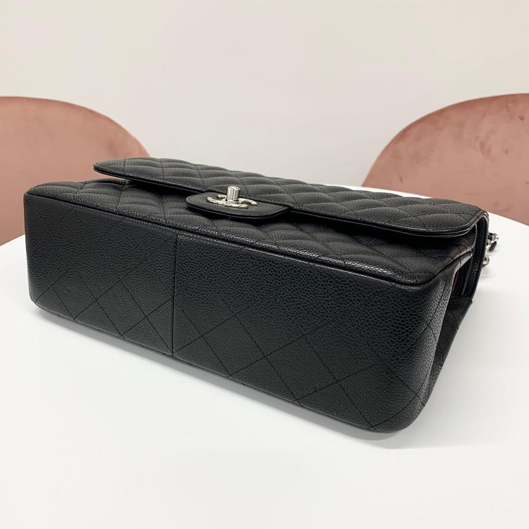Chanel Maxi Quilted 30 Large Caviar Leather Turnlock Bag — view 4