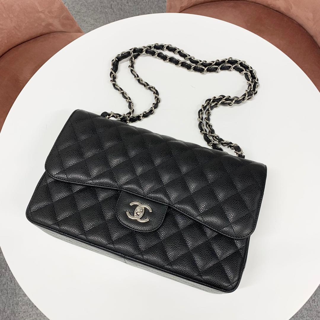 Chanel Maxi Quilted 30 Large Caviar Leather Turnlock Bag — view 5