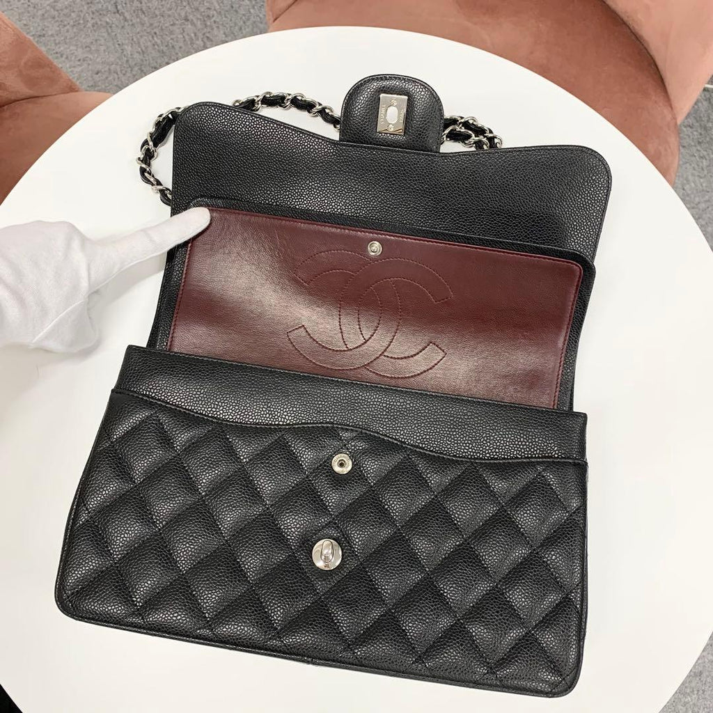 Chanel Maxi Quilted 30 Large Caviar Leather Turnlock Bag — view 6