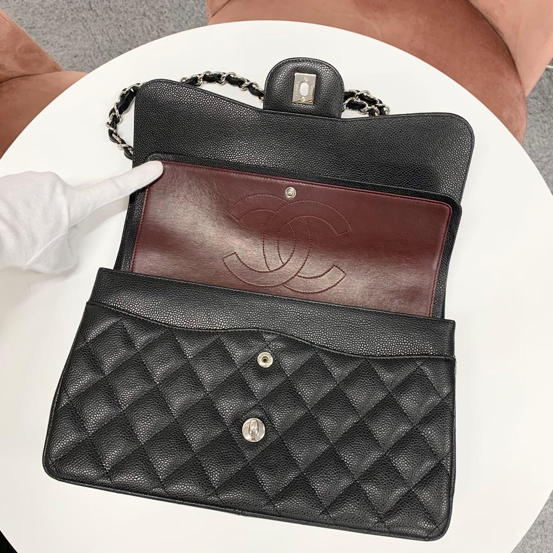Chanel Maxi Quilted 30 Large Caviar Leather Turnlock Bag — view 6
