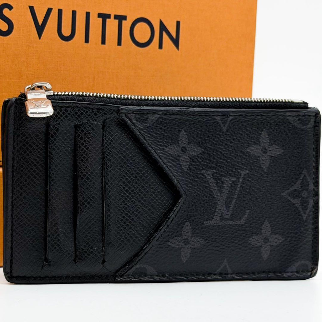 Louis Vuitton Fragment Case Monogram Eclipse Coin Purse Black