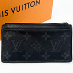 Louis Vuitton Fragment Case Monogram Eclipse Coin Purse Black — view 3