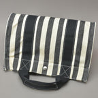 Hermes Striped Canvas Black with Cannes PM Tote Pouch — view 4