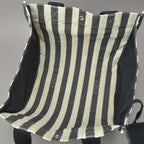 Hermes Striped Canvas Black with Cannes PM Tote Pouch — view 5