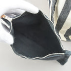 Hermes Striped Canvas Black with Cannes PM Tote Pouch — view 7