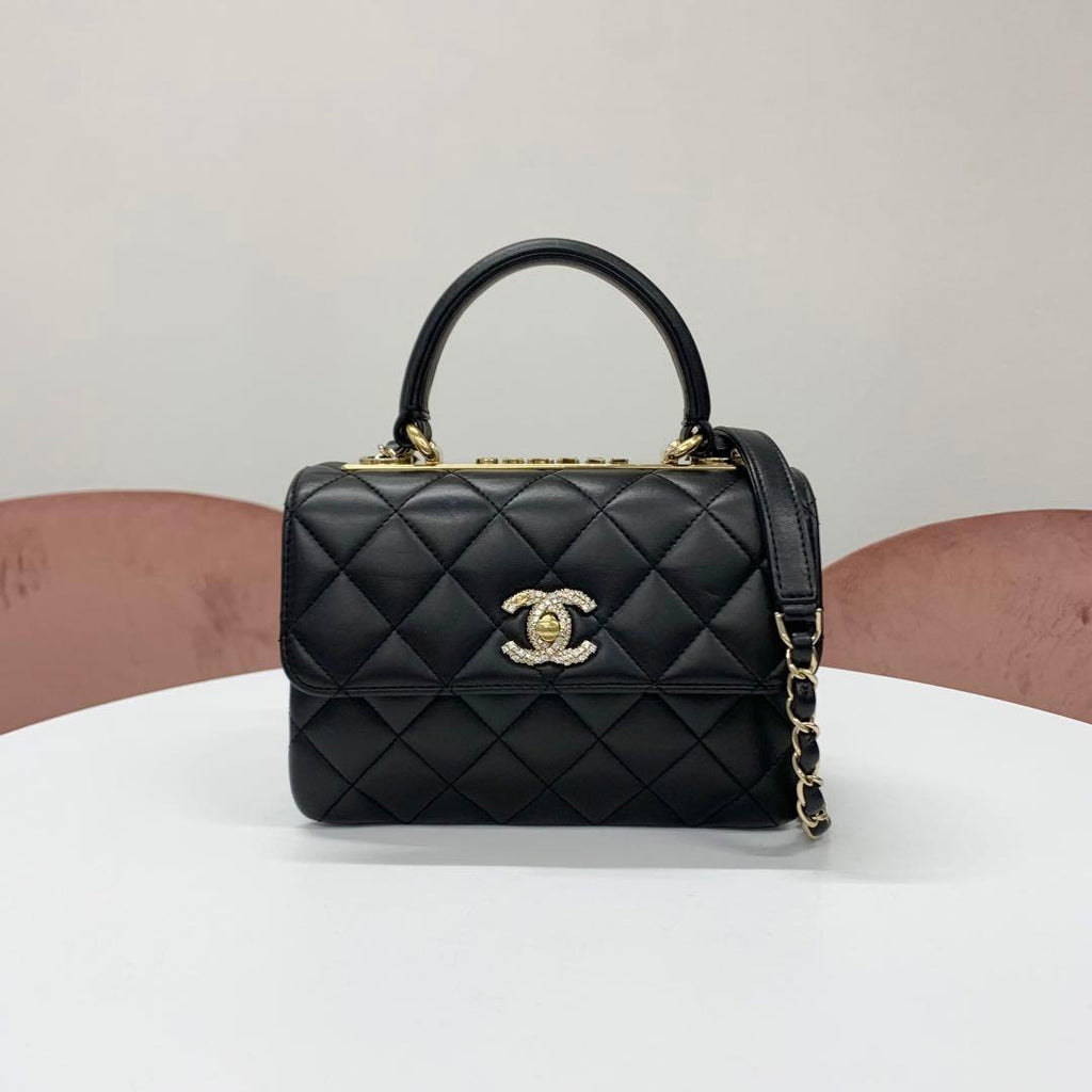 Chanel Top Handle Quilted CC Logo Chain