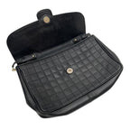 Celine Leather Triomphe Logo Chain Shoulder Bag Black — view 7