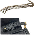 Celine Leather Triomphe Logo Chain Shoulder Bag Black — view 8