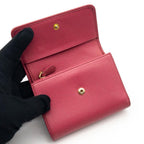 Prada Trifold Wallet Saffiano Leather Triangle Logo Pink — view 2
