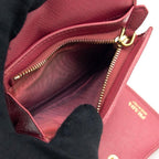 Prada Trifold Wallet Saffiano Leather Triangle Logo Pink — view 5