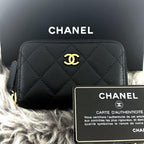 Chanel Wallet Quilted Caviar Round Zip Coin Purse — view 3