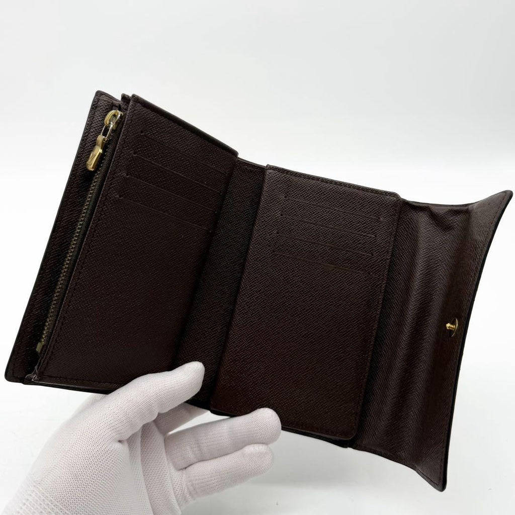 Louis Vuitton Portefeuille Alexandra Damier Trifold Brown Wallet — view 7