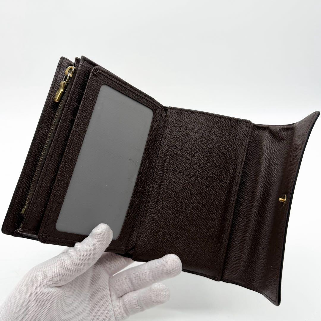 Louis Vuitton Portefeuille Alexandra Damier Trifold Brown Wallet — view 8