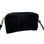 Prada Saffiano Nylon Triangle Plate Logo Shoulder Bag