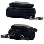 Prada Saffiano Nylon Triangle Plate Logo Shoulder Bag